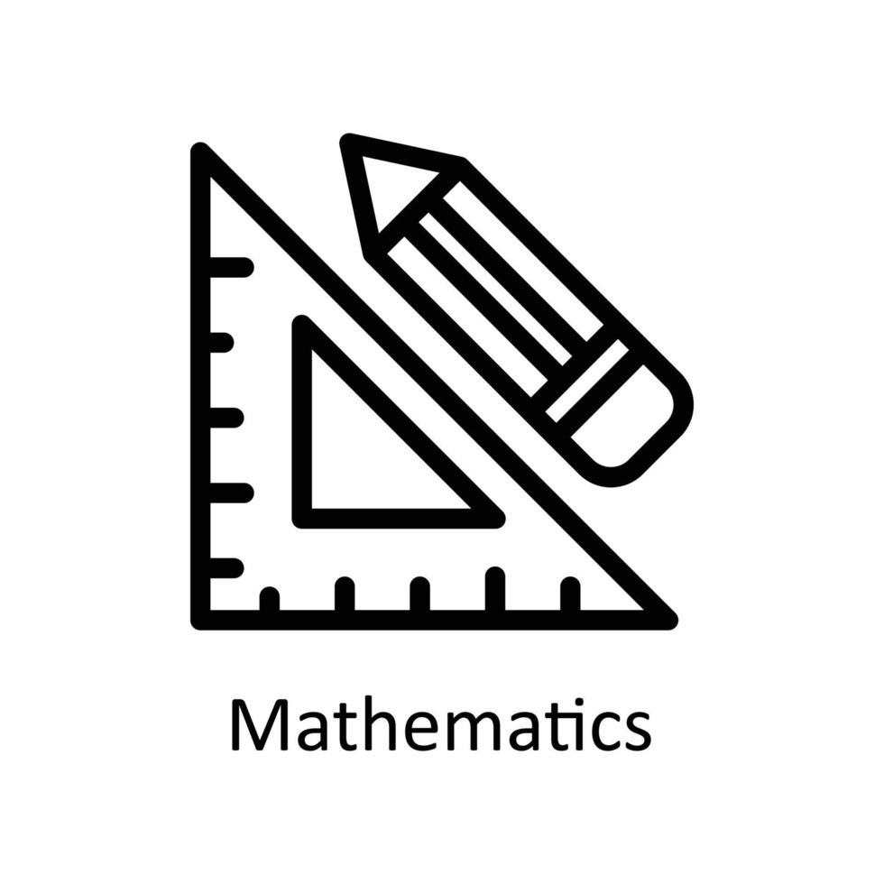 Mathematics Vector  outline Icons. Simple stock illustration stock