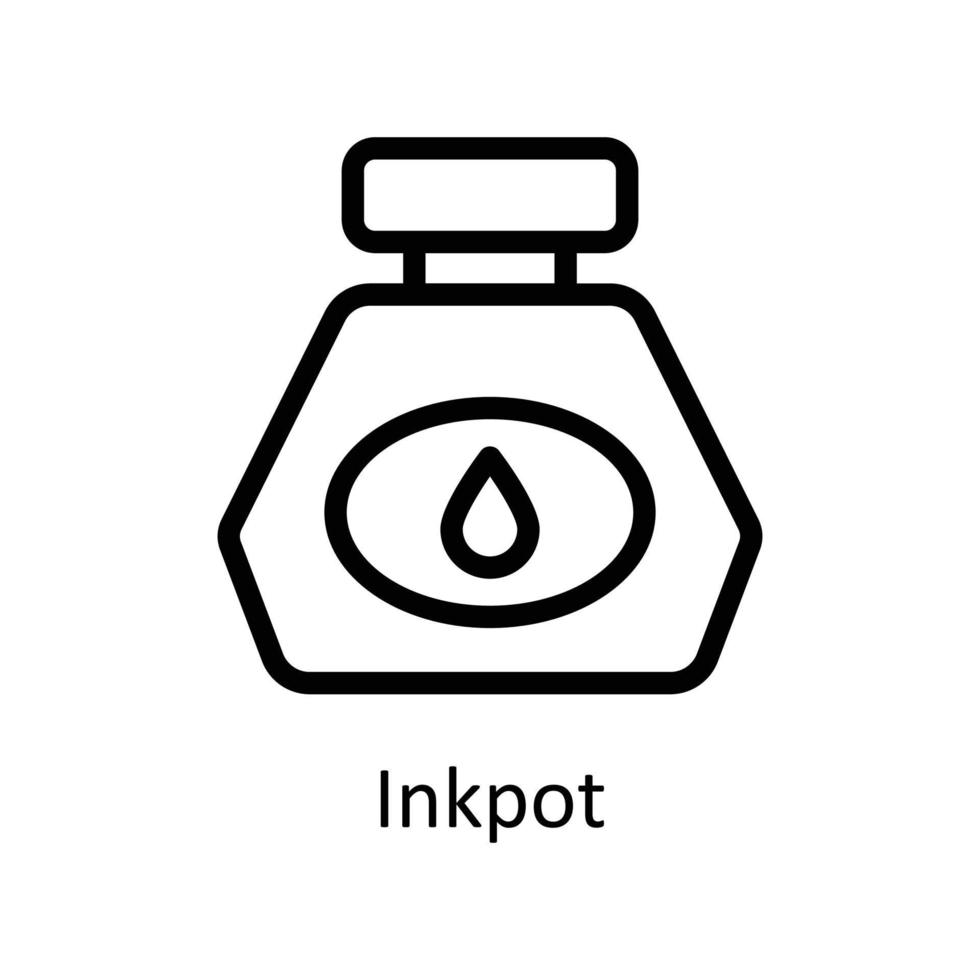 Inkpot Vector  outline Icons. Simple stock illustration stock