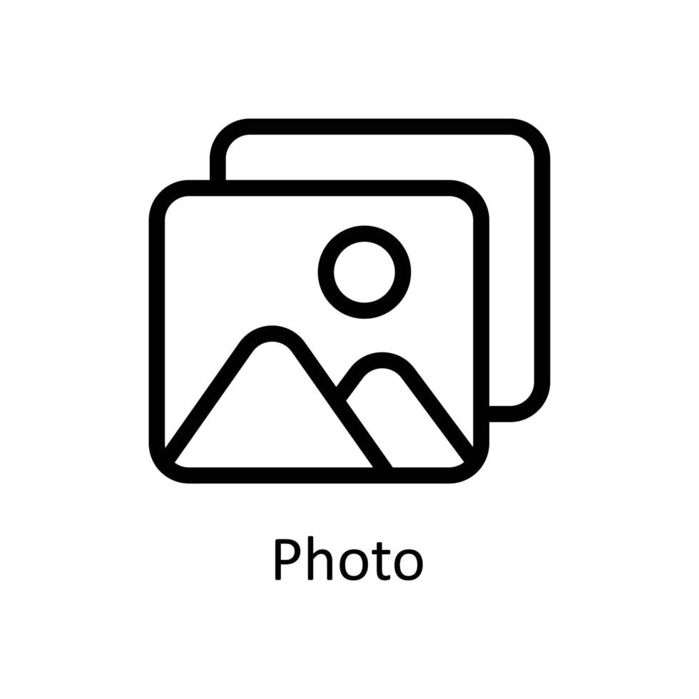 Photo Vector  outline Icons. Simple stock illustration stock