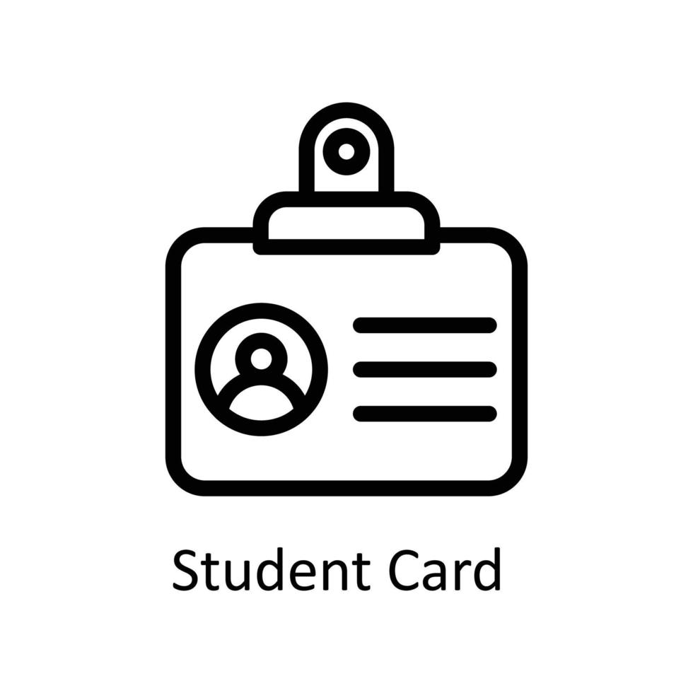 estudiante tarjeta vector contorno iconos sencillo valores ilustración valores