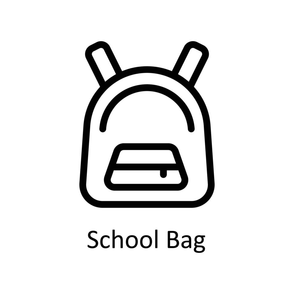 School Bag Vector  outline Icons. Simple stock illustration stock