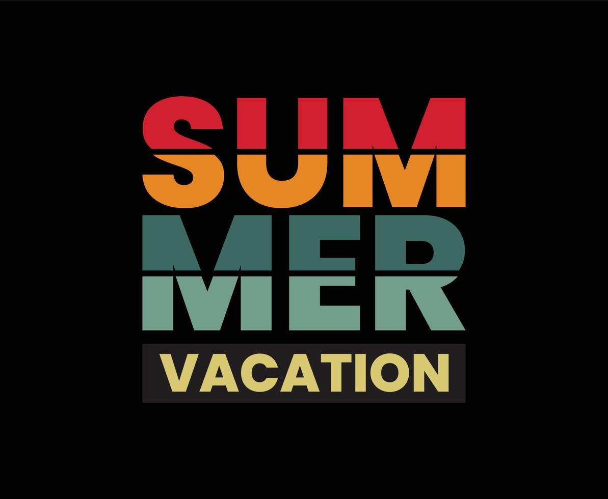 Summer Vacation Typography Vector T-shirt Design