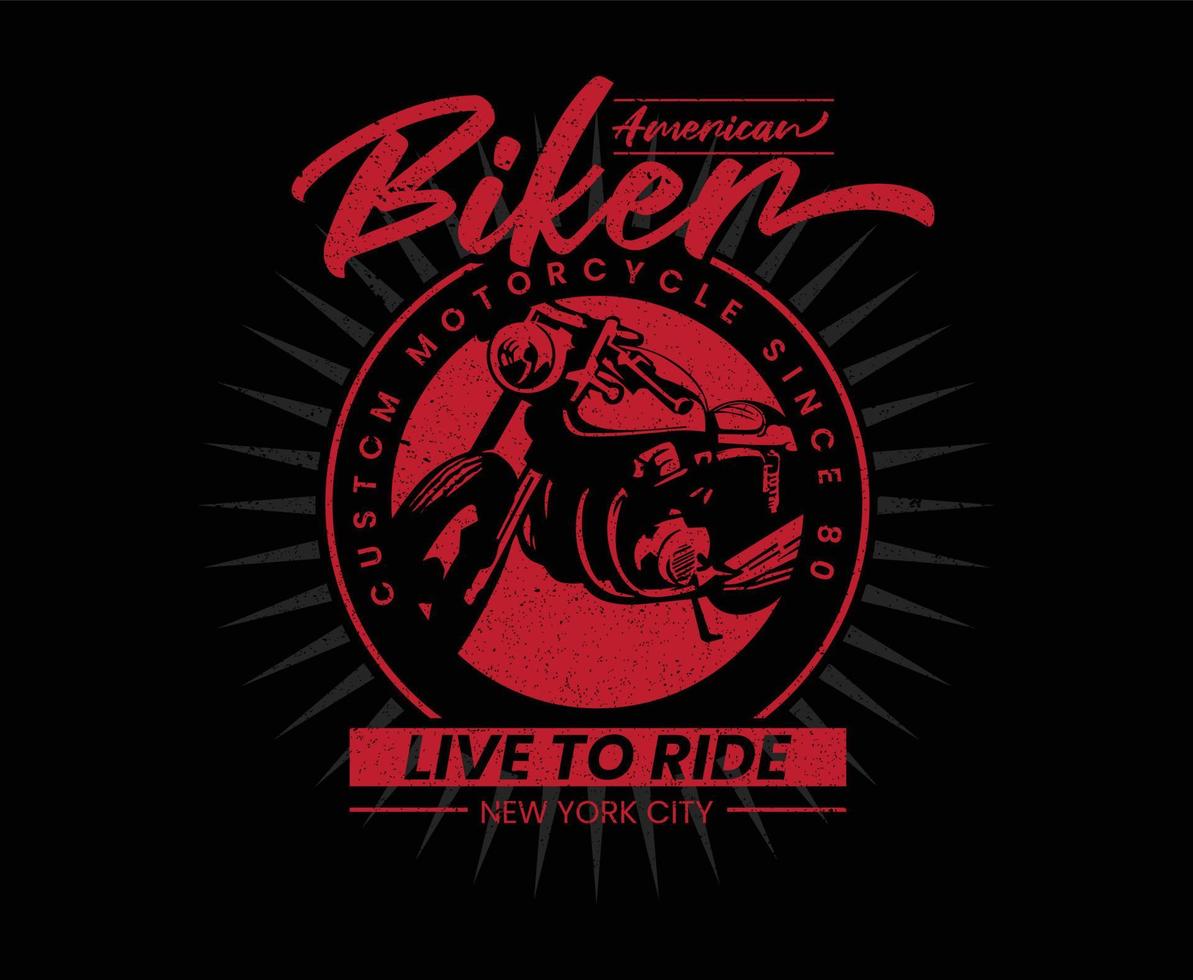 American Biker Illustration Art Vector T-shirt Design