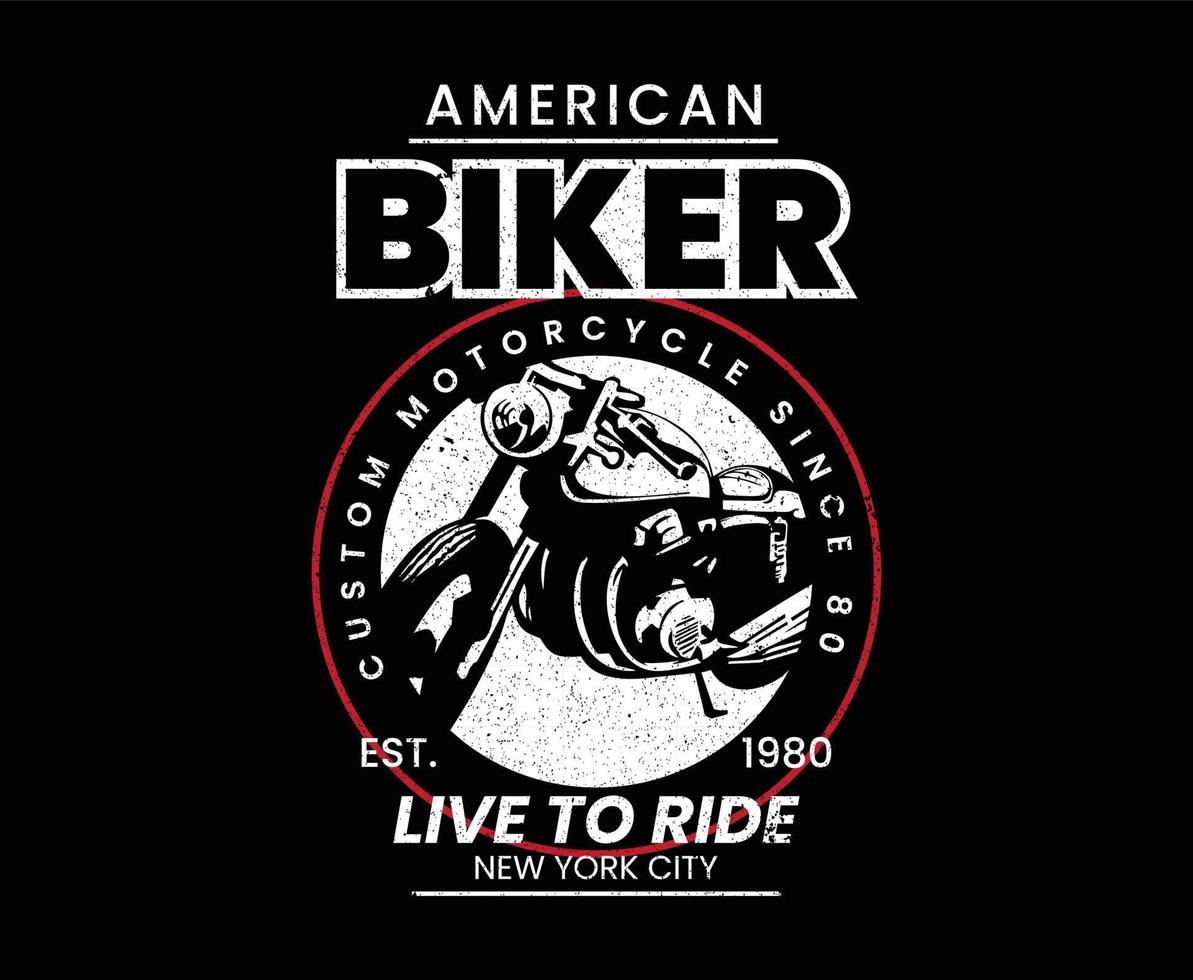 American Biker Illustration Art Vector T-shirt Design