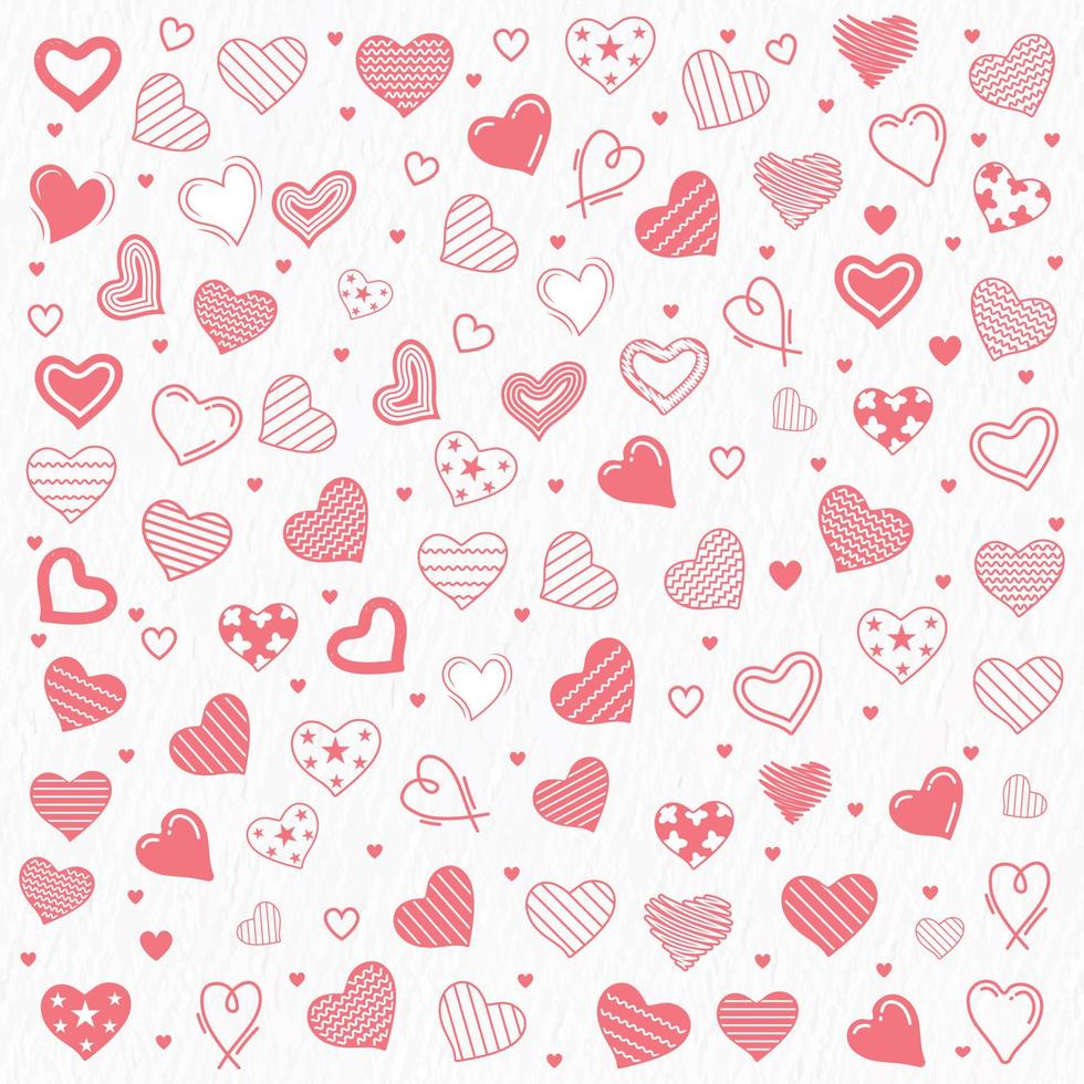 corazón íconos colocar, mano dibujado amor iconos, garabatos y ilustraciones para san valentin y Boda antecedentes vector