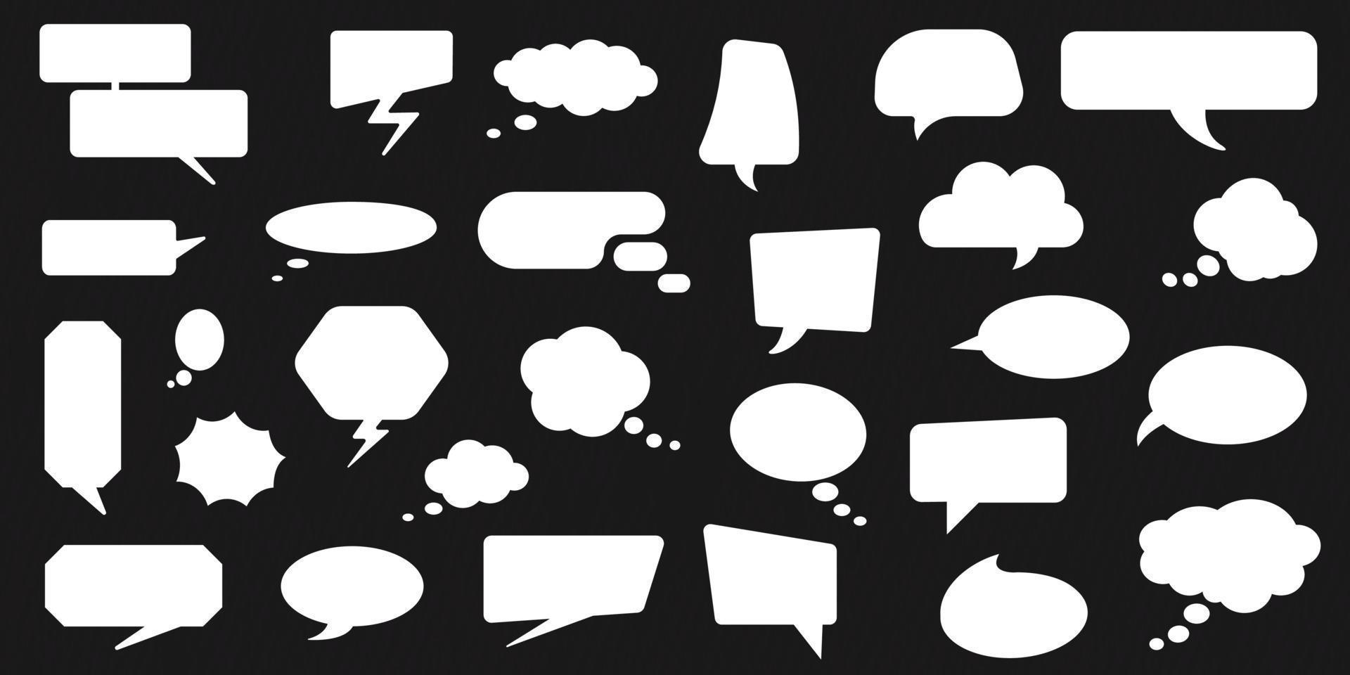 Vector of diffrent empty chat bubble vector illustration on black background