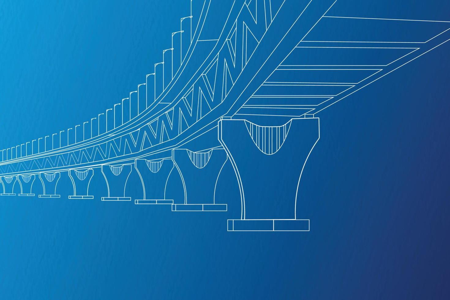 Vector of bangladesh padma bridge line drawing illustration