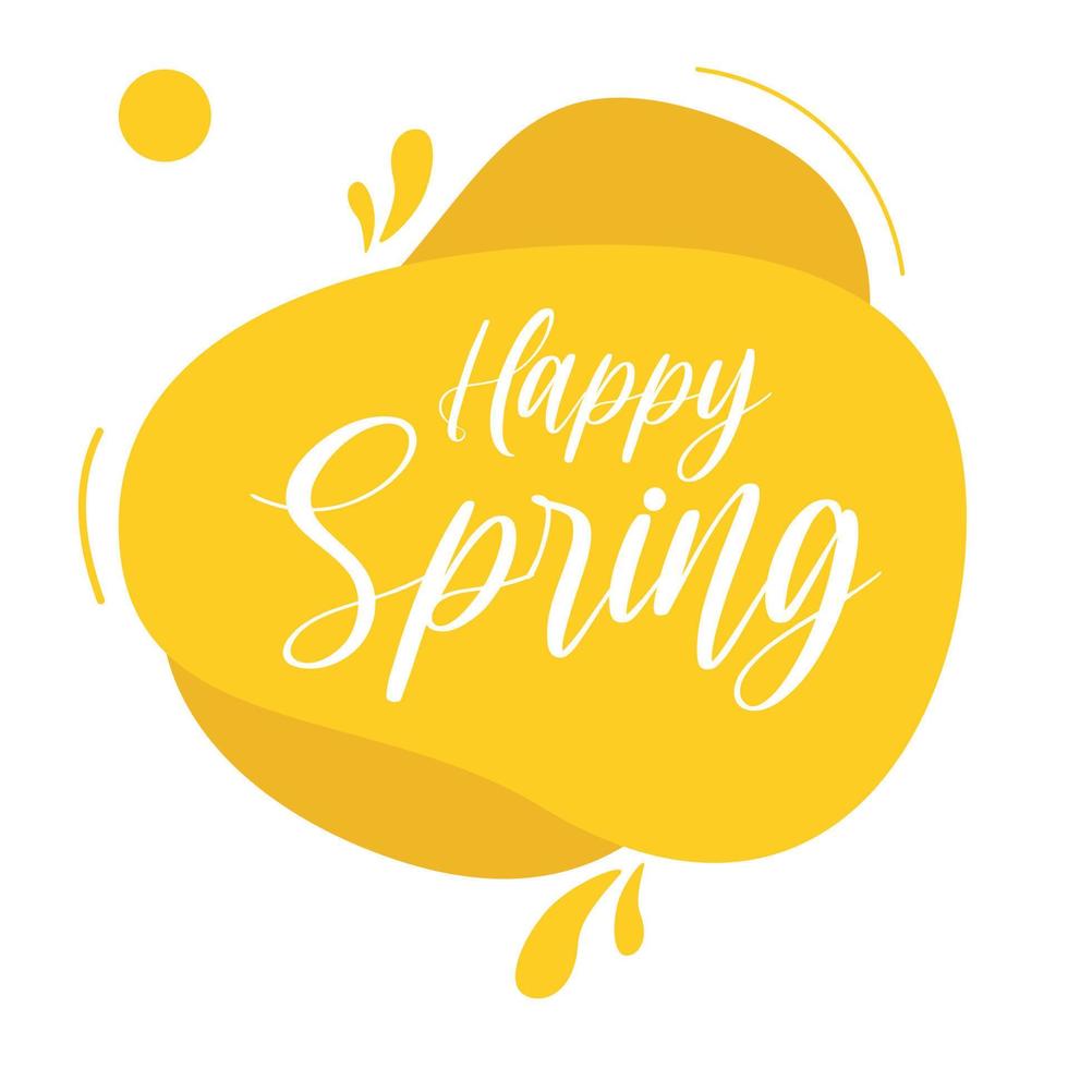 Hello Spring hand-sketched logotype badge typography vector