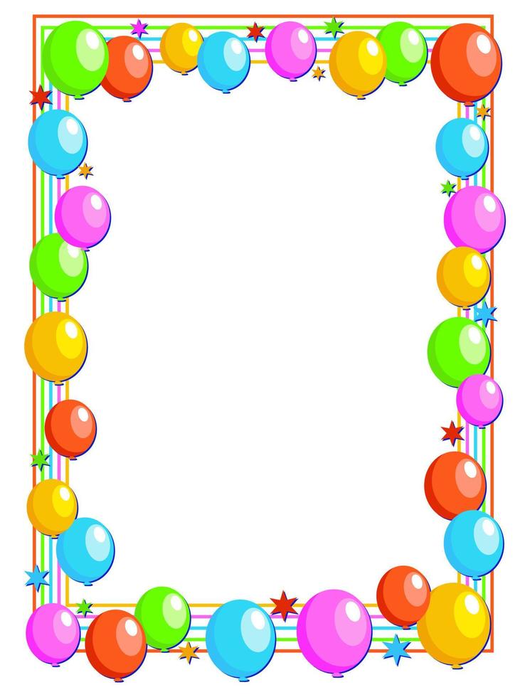 Birthday Party Balloon Page Border vector