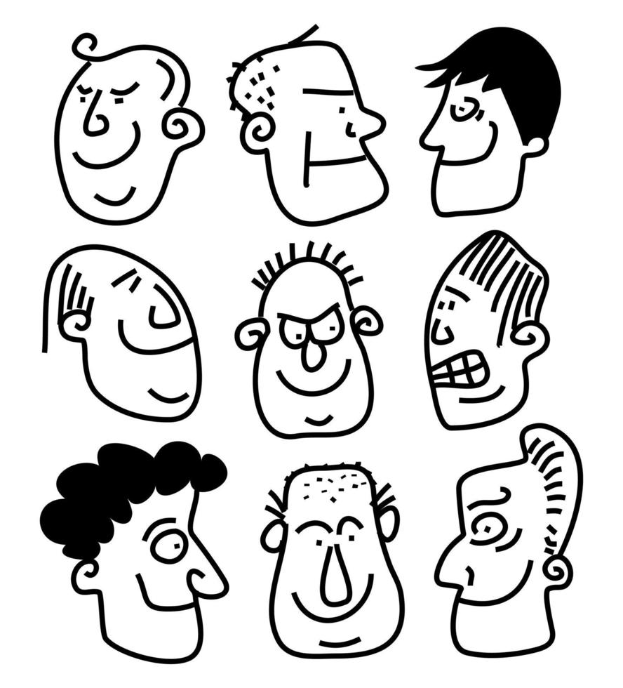 Expressive Male Facial Expressions vector