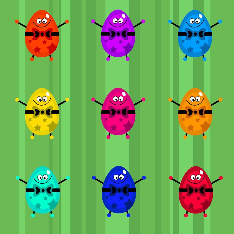 Funky Cartoon Easter Egg Background vector