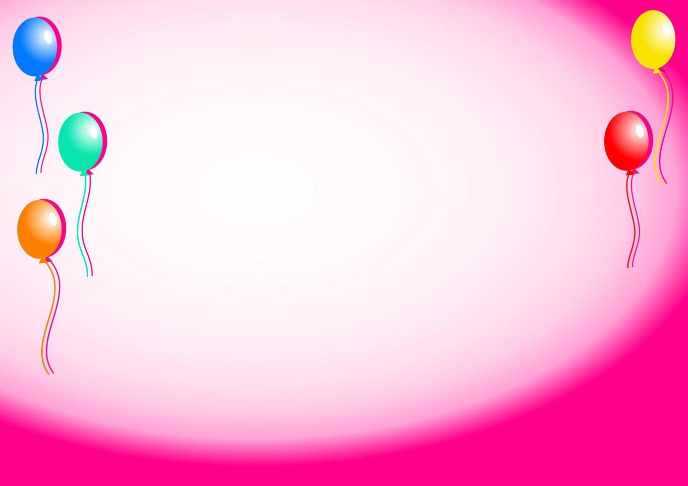 Pink Party Balloon Page Border vector
