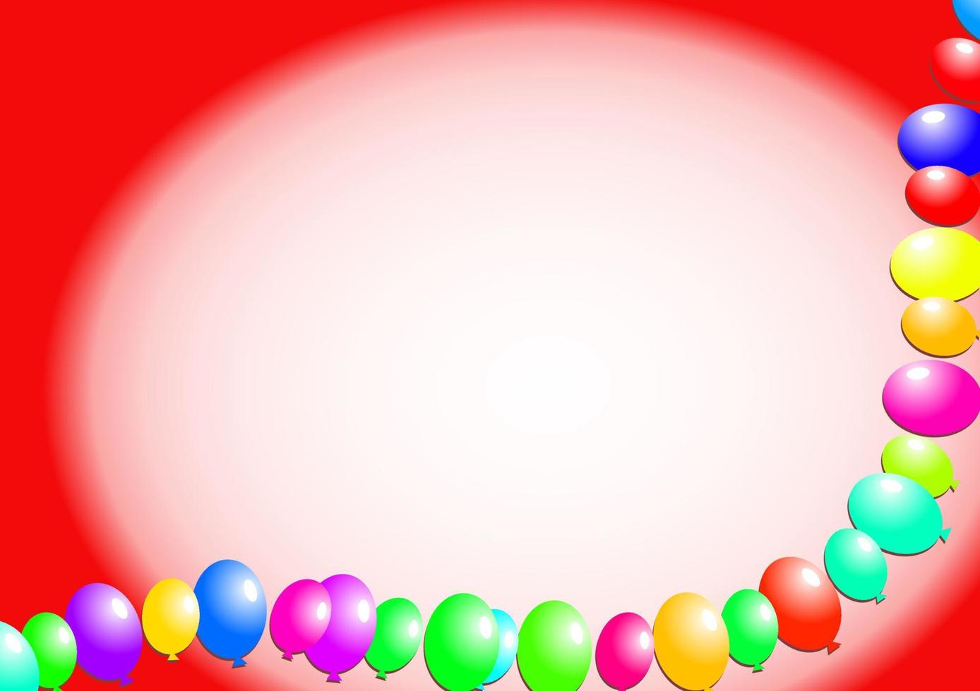 Red Party Balloon Page Border vector