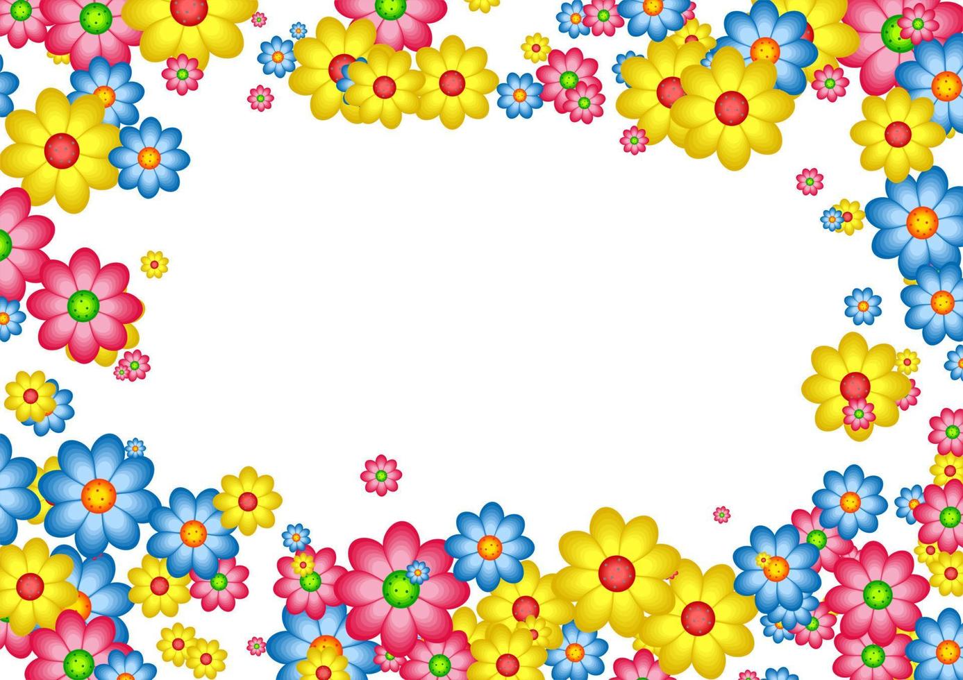 Colorful Daisy Floral Border vector