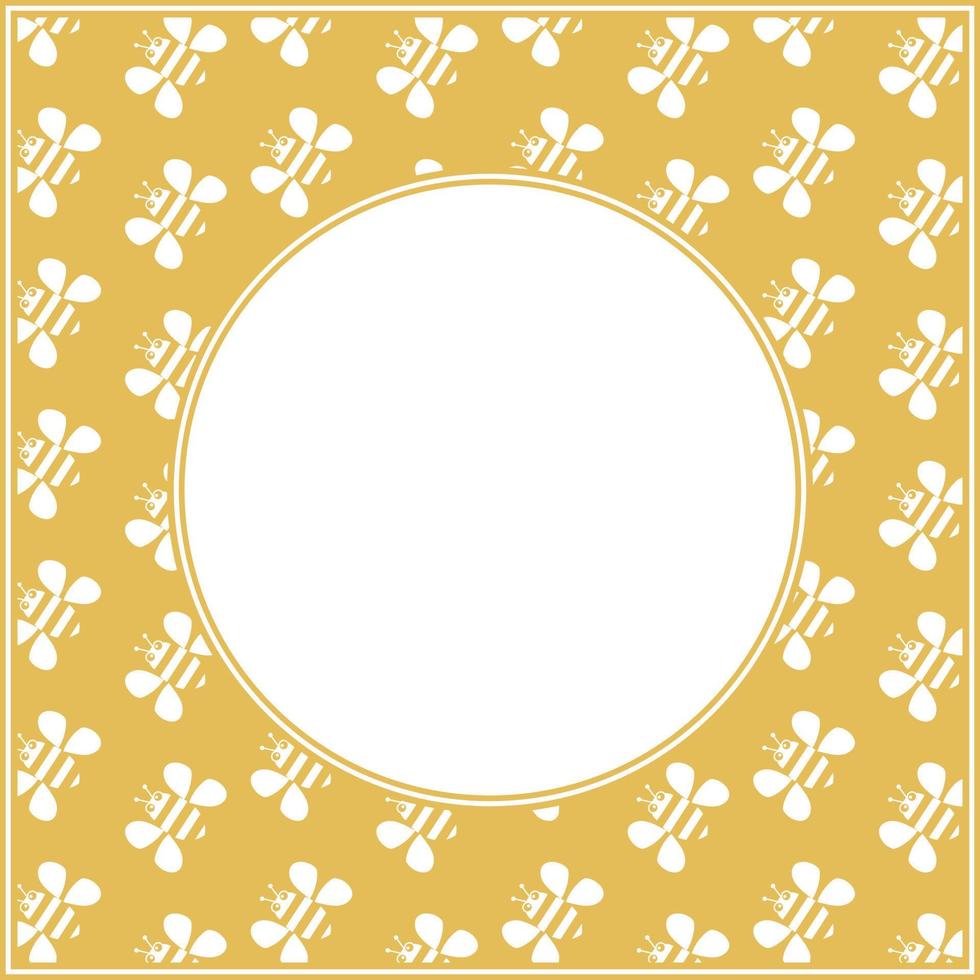 Simple Round Honey Bee Border Design vector