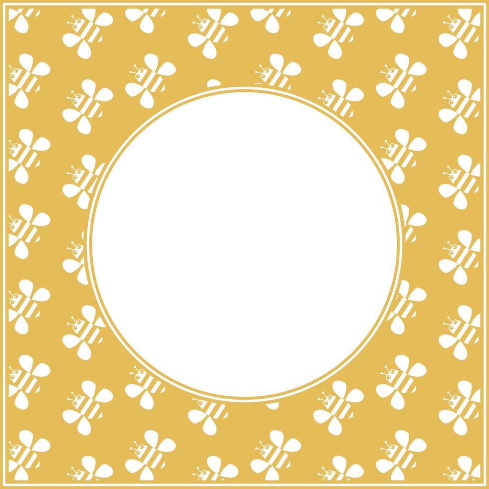 Simple Round Honey Bee Border Design vector