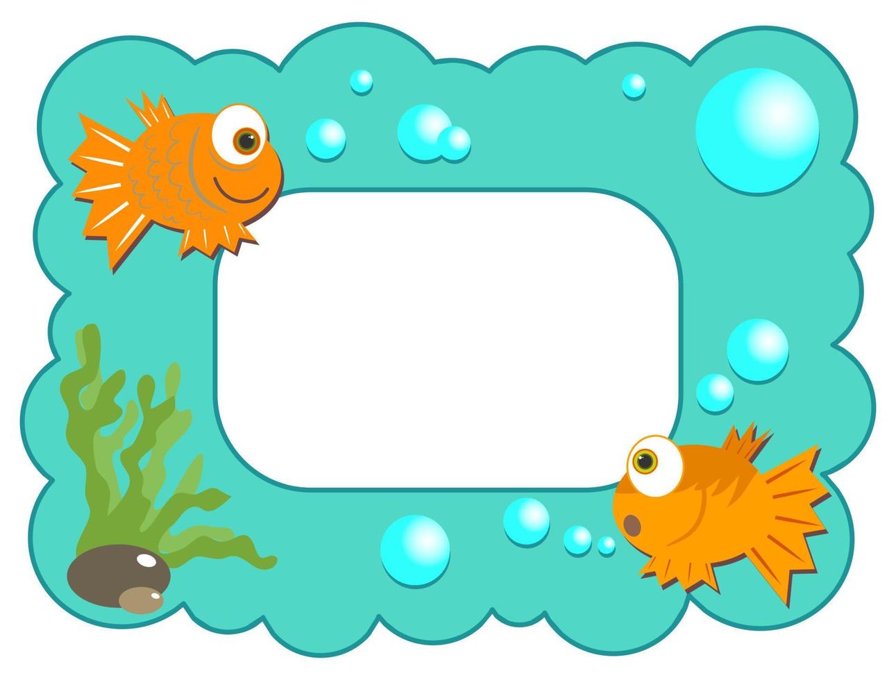 Cartoon Fish Border Background Frame vector