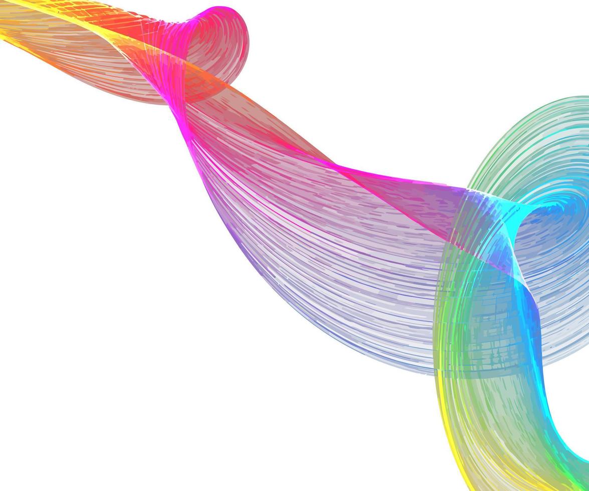 Rainbow Ribbon Particle Design Element vector