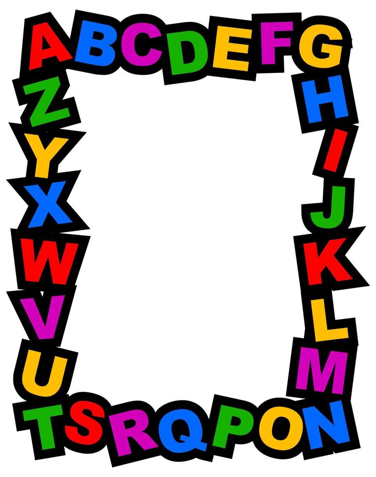 niños alfabeto imagen marco frontera vector