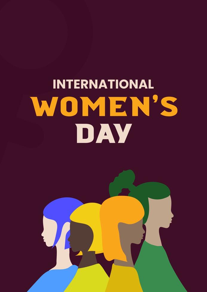 International Womens Day. Womens day celebration background design on march 8th. Vector illustration with copy space area.