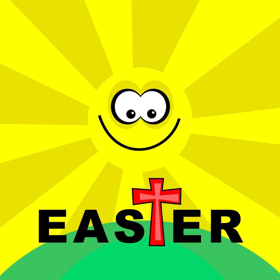 Happy Sunny Spring Easter Text vector