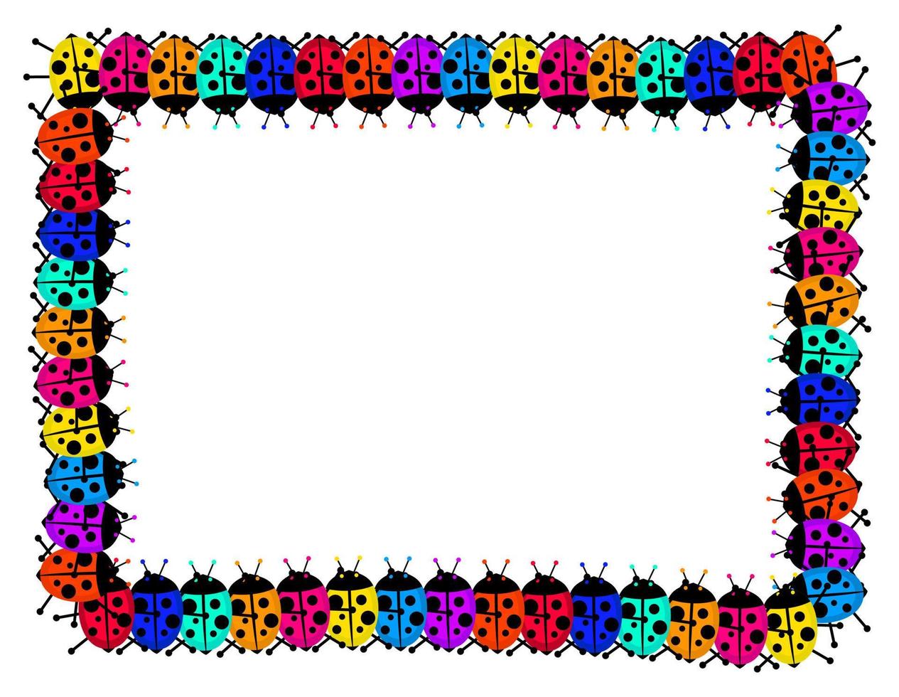 Ladybug Page Frame Template Design vector