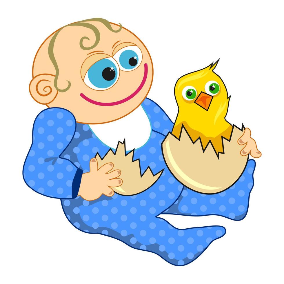 Cartoon Baby Boys First Easter vector