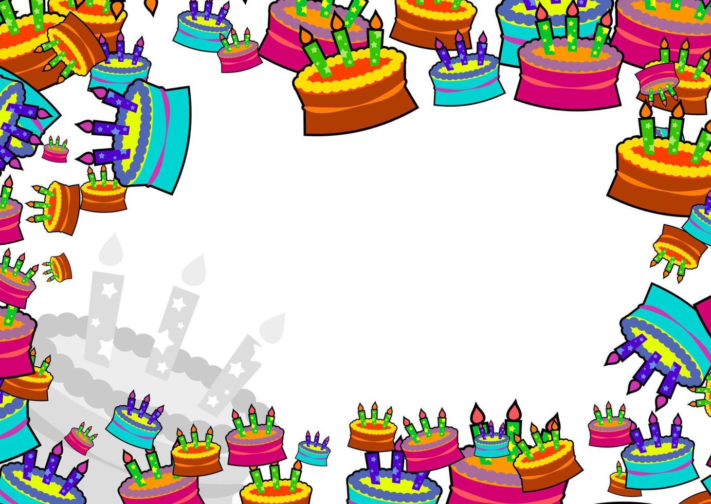 Birthday Cake Party Border Template vector