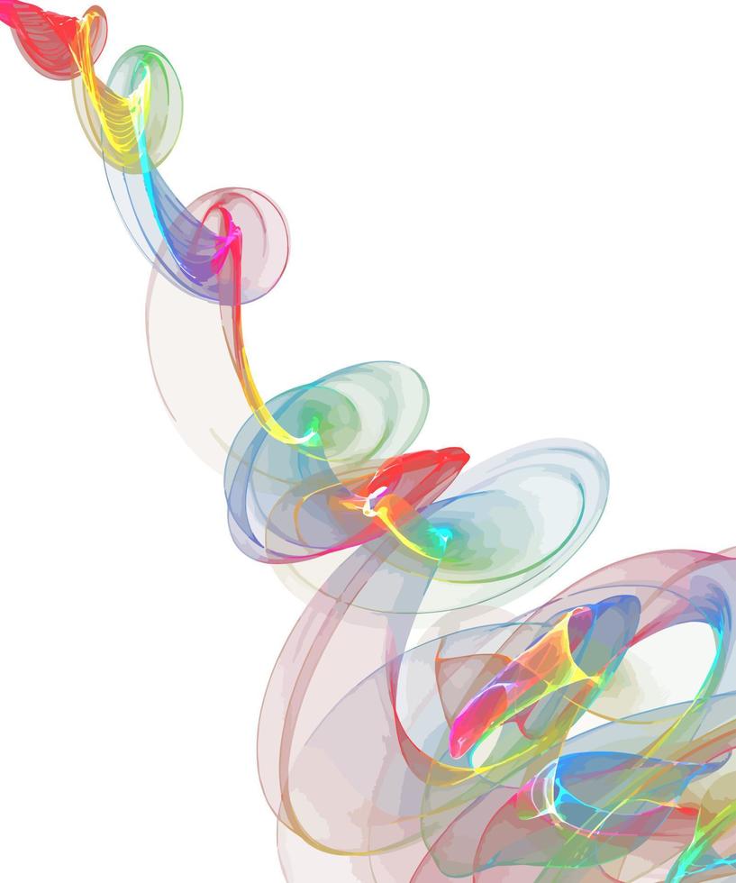 Swirly Rainbow Ribbon Banner Element vector