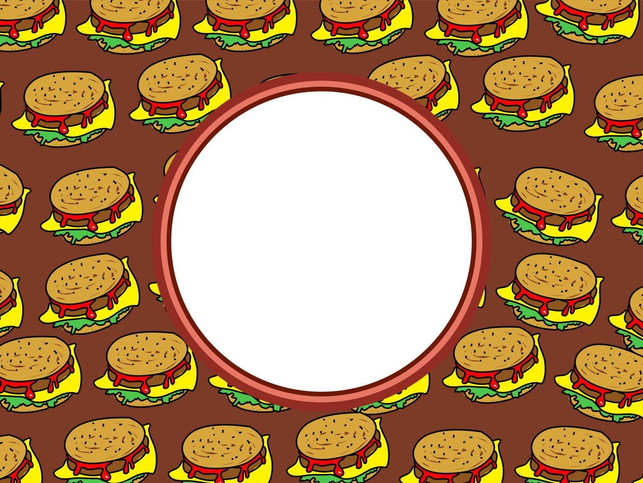 Fast Food Burger Border Template vector