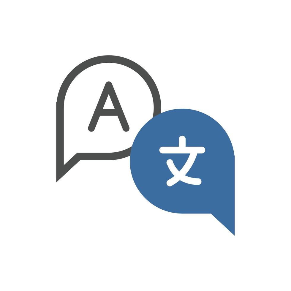 Foreign language vector line icon. Online translation vector symbol. Multilingual online translator.