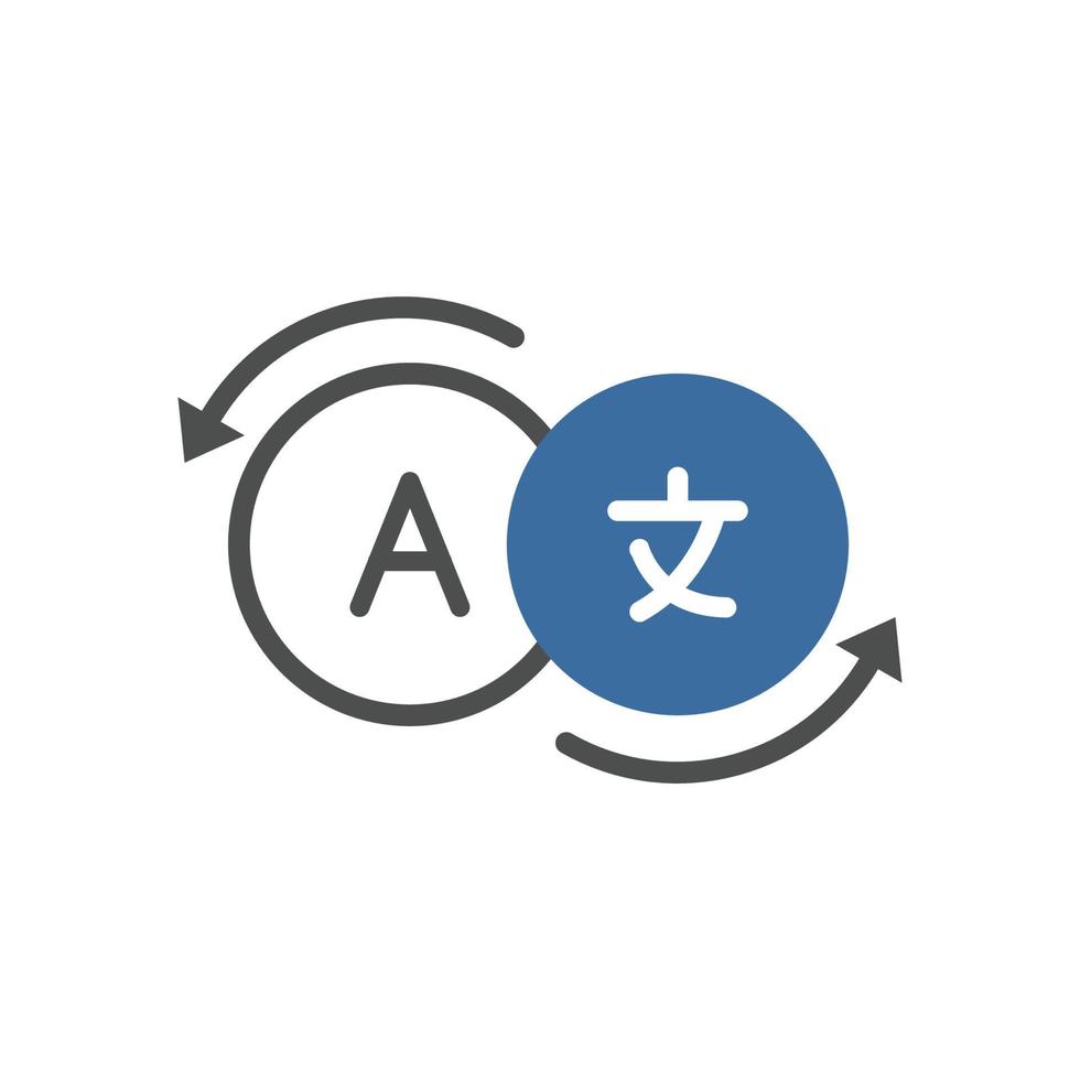 Foreign language vector line icon. Online translation vector symbol. Multilingual online translator.