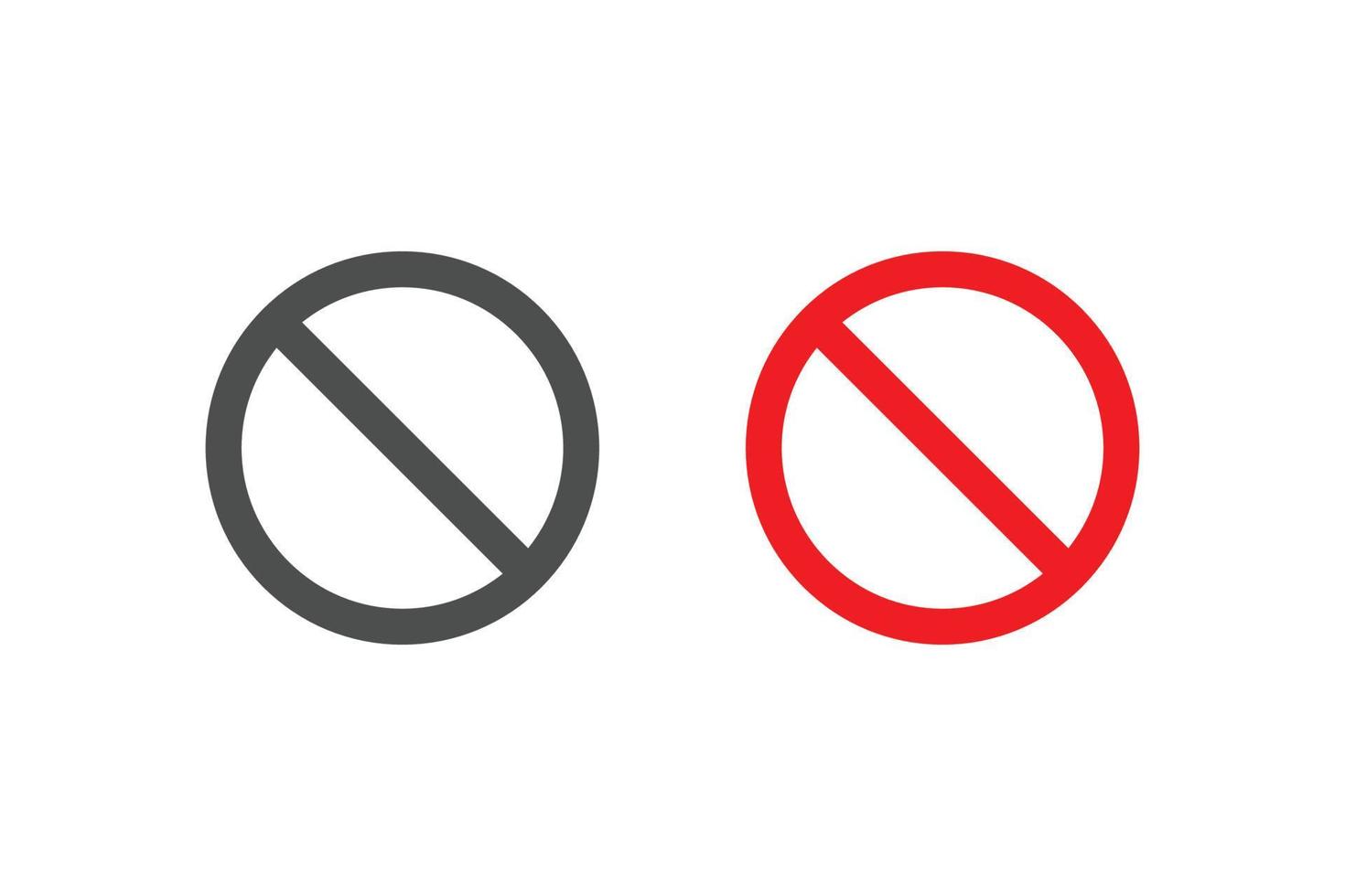 no sign vector isolated icon for logo, web, app, UI.