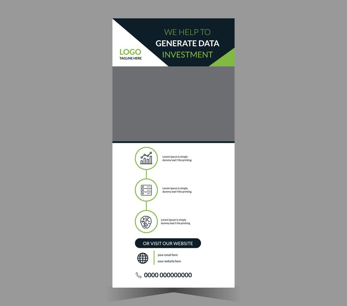 Data Investment Roll-up Banner template vector