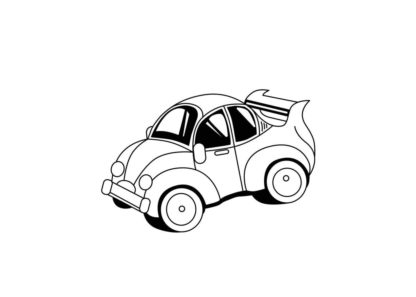 design vector, factor of outline illustration of a cartoon car vector