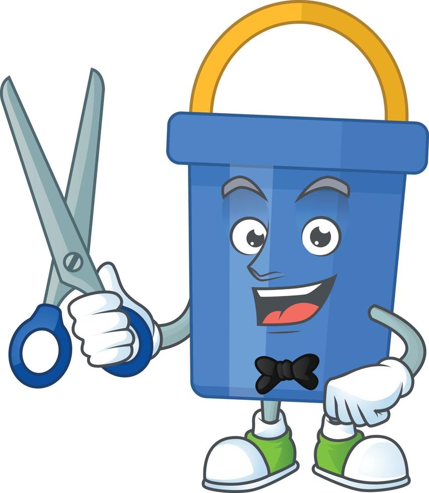 Cartoon character of blue sand bucket vector