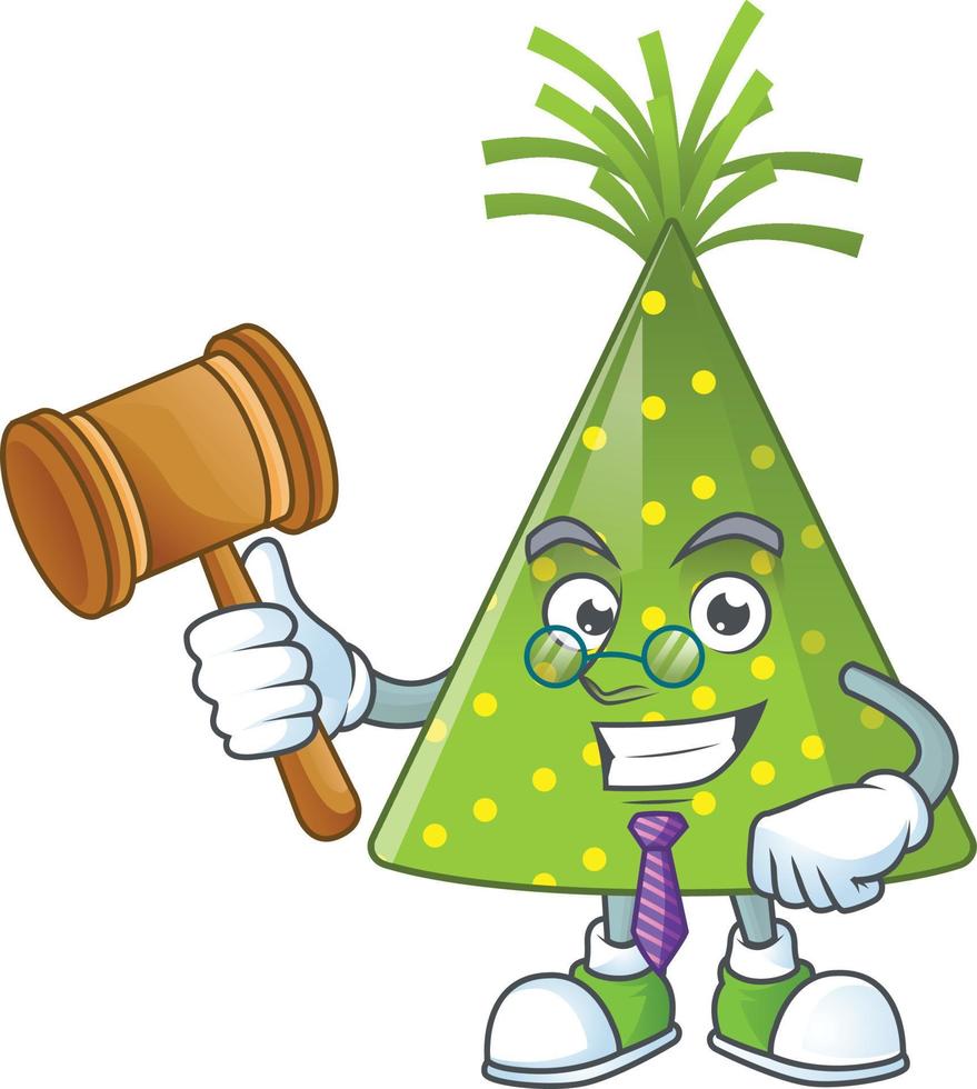 Cartoon character of green party hat vector