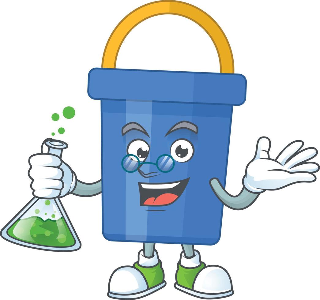 Cartoon character of blue sand bucket vector