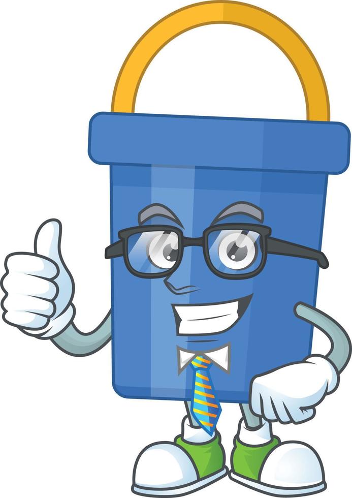 Cartoon character of blue sand bucket vector