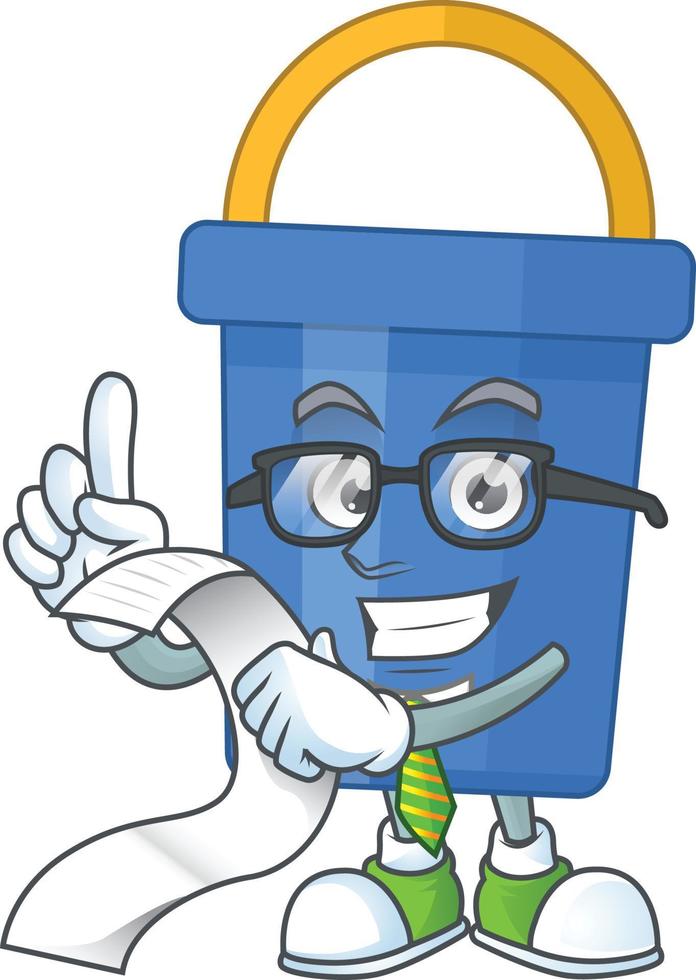 Cartoon character of blue sand bucket vector