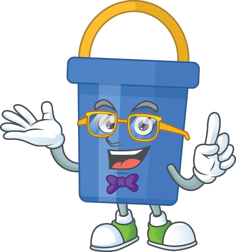 Cartoon character of blue sand bucket vector