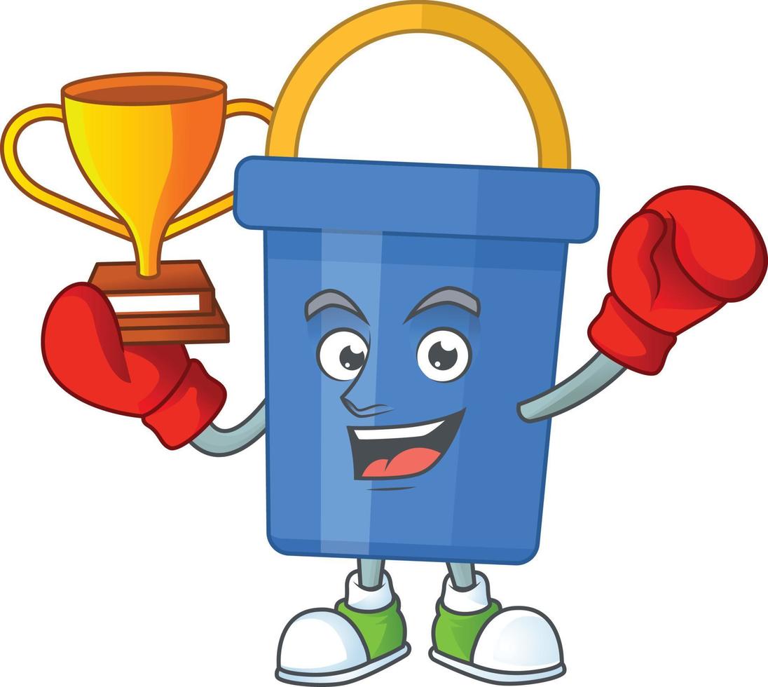 Cartoon character of blue sand bucket vector