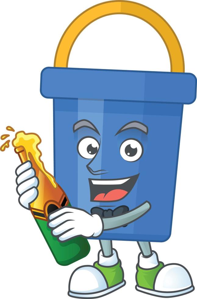 Cartoon character of blue sand bucket vector