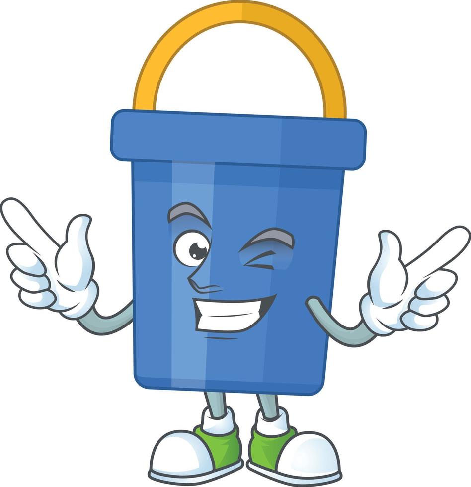 Cartoon character of blue sand bucket vector