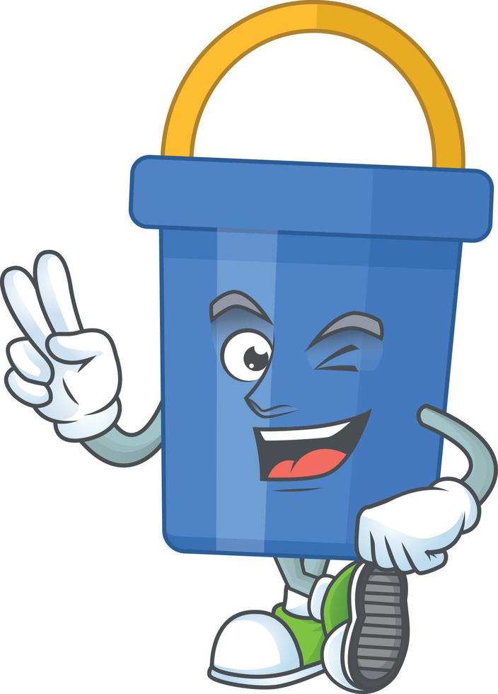 Cartoon character of blue sand bucket vector