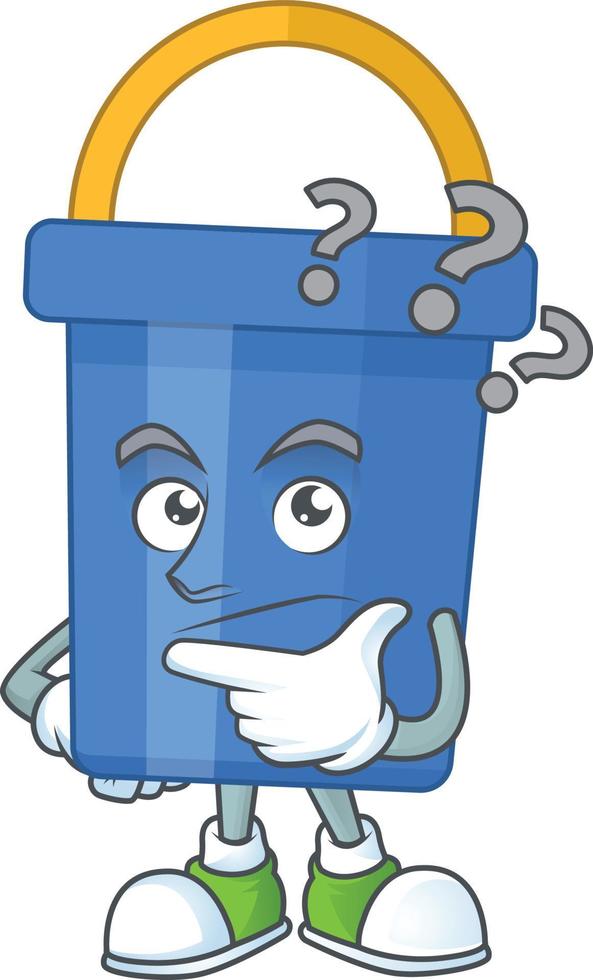 Cartoon character of blue sand bucket vector