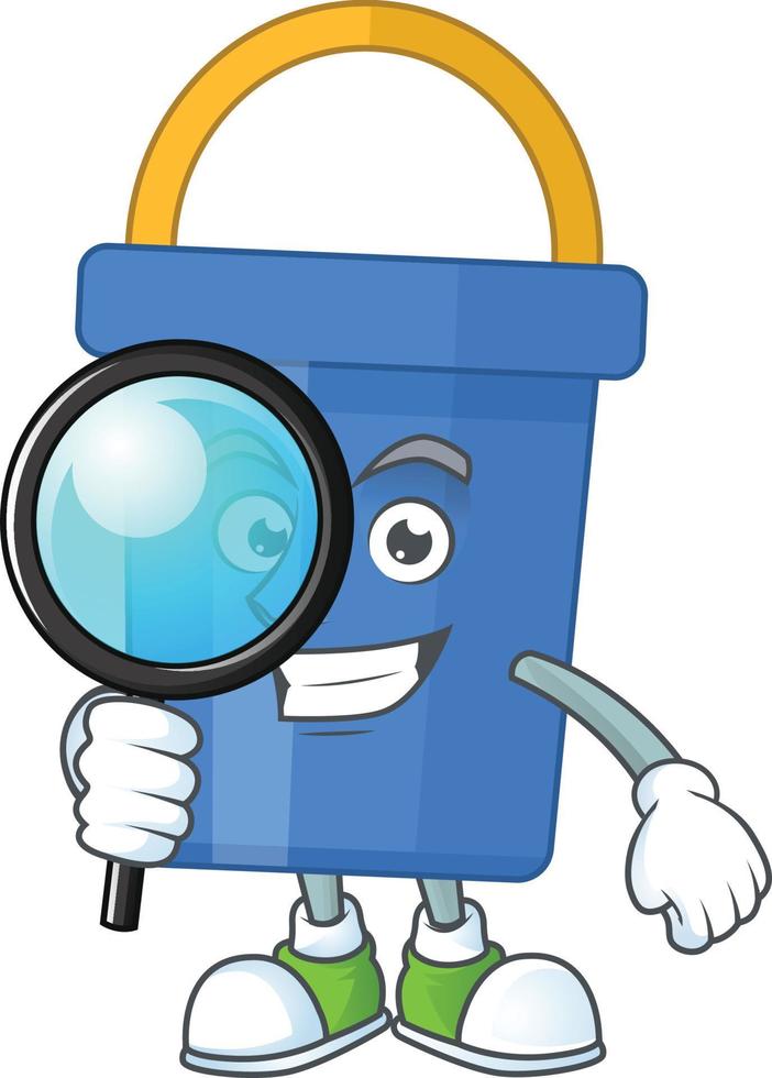 Cartoon character of blue sand bucket vector