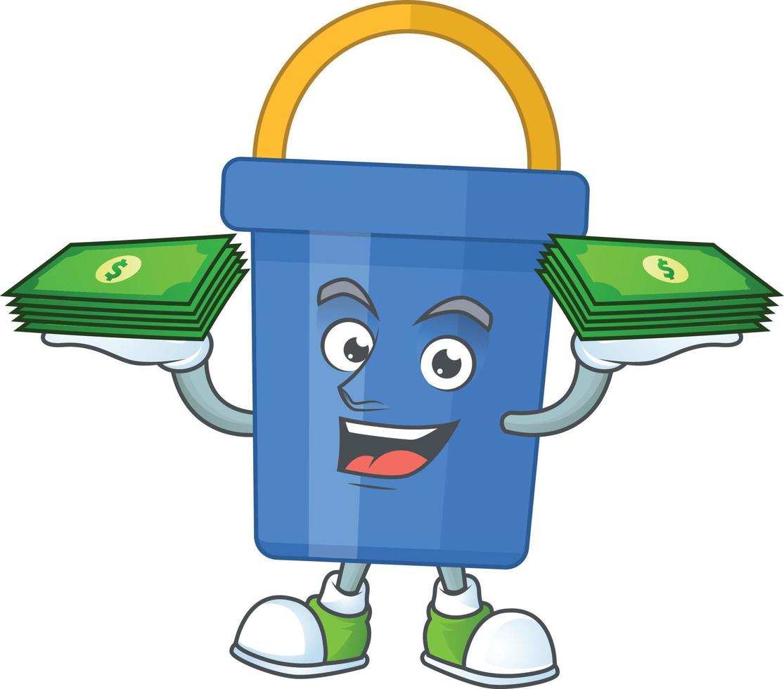 Cartoon character of blue sand bucket vector