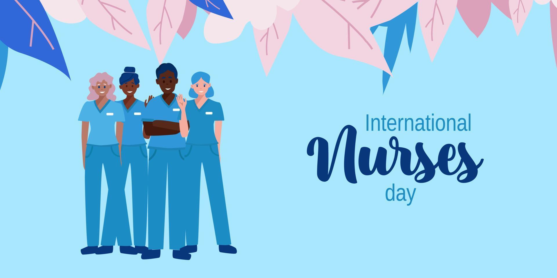 National Nurses Week is observed in United states form 6th to 12th of May of each year, to mark the contributions that nurses make to society. Vector illustration.