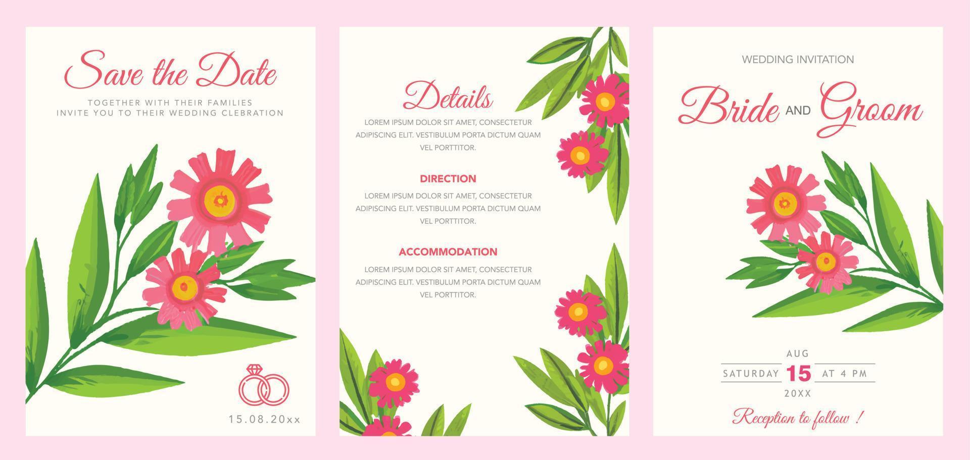 plantilla de invitación de boda vector